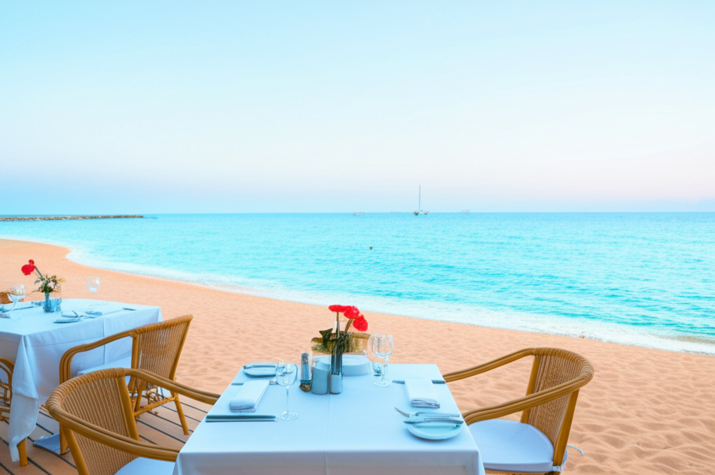 Comer con los pies en la arena